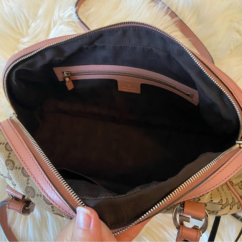 Gucci Brown GG Canvas Twins Shoulder Bag Beige/Pink - Picture 10 of 14